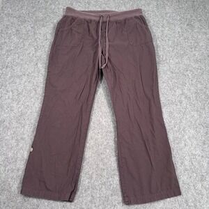 Fresh Produce Brown Safari Roll-Up Cropped Cotton Pants Women's Size XL